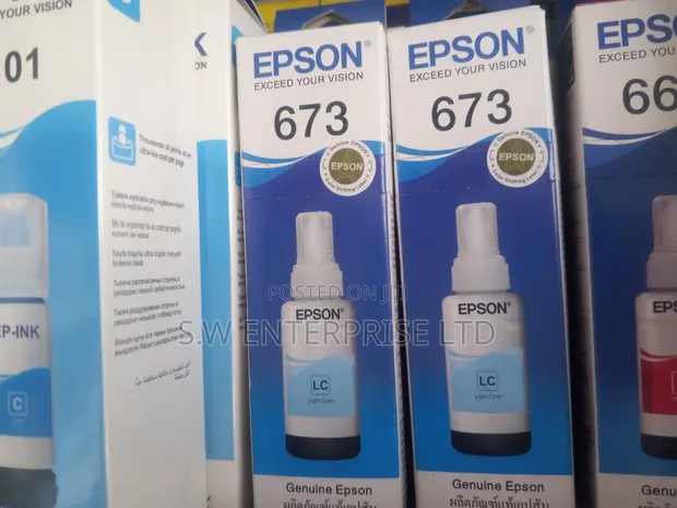 Epson 673 Light Cyan Ink Bottle Halisi 70ml - 1