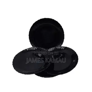 6 Pcs 10.5" Elegant Black Glass Dinner Plate Set
