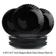 6 Pcs 10.5" Elegant Black Glass Dinner Plate Set - 2