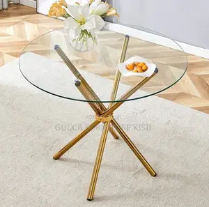 Modern 4 Seater Glass Round Dining Table