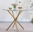 Modern 4 Seater Glass Round Dining Table - 2