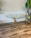 Modern 4 Seater Glass Round Dining Table - 4