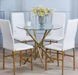 Modern 4 Seater Glass Round Dining Table - 5