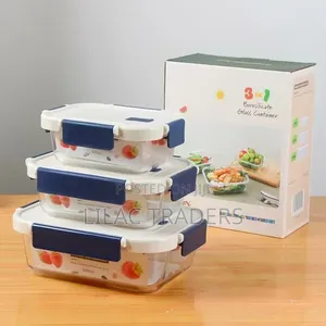 3Pcs Premium Glass Meal Prep Storage Containers