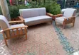 Sofa ya Ofisi ya 5-Seater Fremu ya Mahogany - Nyeusi - 1