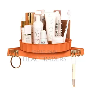 Rotating Triangle Cosmetic Organizer - Orange