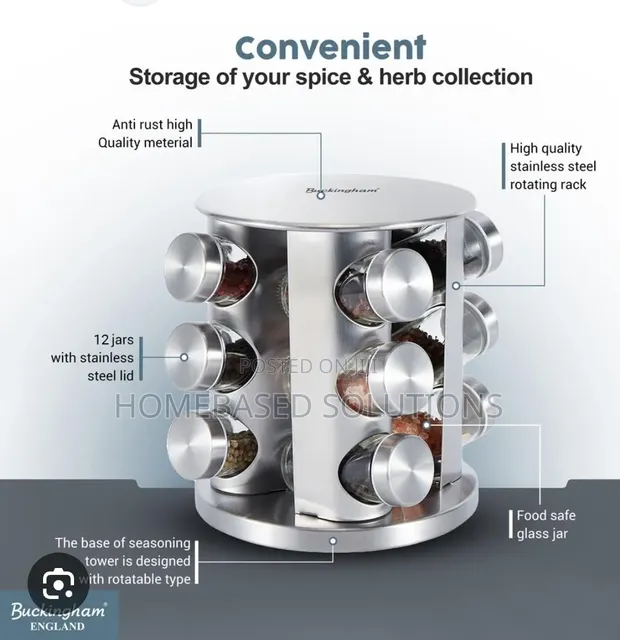 12-Jar Rotating Carousel Spice Rack - 1