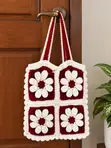 Crochet Tote Bag - Medium, Brown - 2