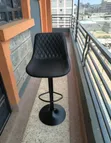 Modern Adjustable Black Bar Stools - 1