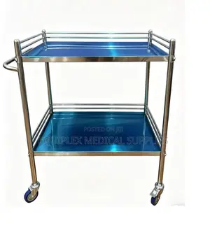 Stainless Steel Hospital Instrument Trolley with Castor Wheels