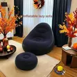 110x85cm Inflatable Lazy Bean Sofa Seat with Manual Pump - 2