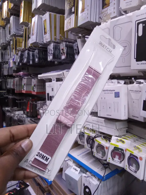 20mm Stainless Steel Mesh Watch Strap - Rose Gold/Pink - 1
