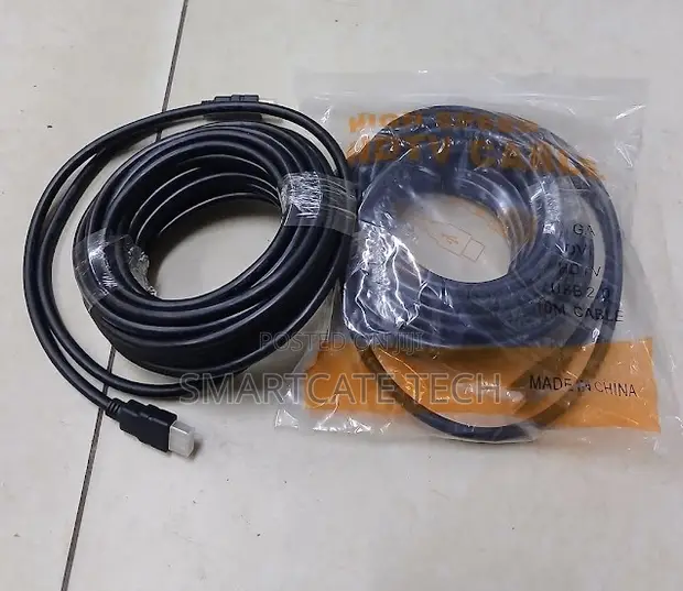 HDMI Cable 10m Black 1080p TV Monitor Audio Video - 1
