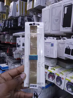 Mkanda wa Saa wa 20mm wa Mesh wa Chuma cha Pua - Dhahabu