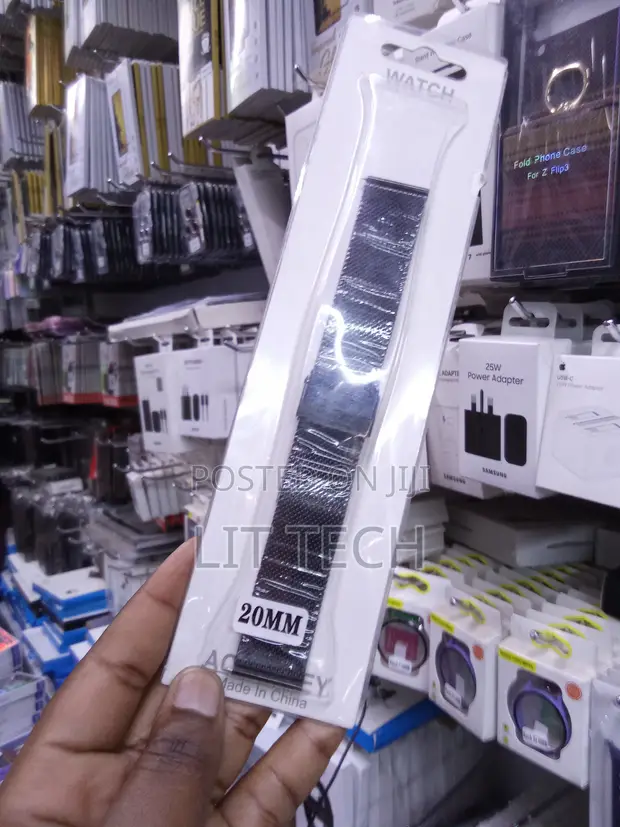 Mkanda wa Saa wa 20mm wa Chuma cha Mesh - Nyeusi - 1