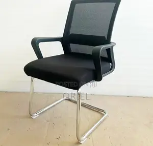 Sled Base Mesh Visitor Chair - Black