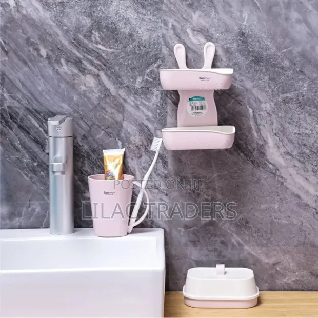 Bunny Soap Holder - Pink and Blue - 1
