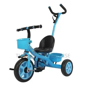 Tricycle ya Watoto na Handle - Bluu
