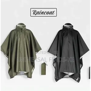 Koti la Rain Poncho la Kuzuia Maji na Hood kwa Hiking