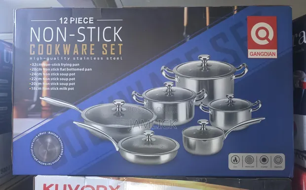 Set ya Vipande 12 vya Cookware Non-Stick Mfumo wa Honeycomb - Ubora wa UK - 1