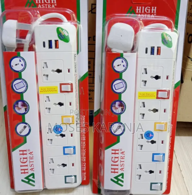 Heavy-Duty 4-Way Extension Socket na Power Cable - 1