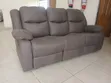 Kochi ya Recliner ya Viti 3 Nyeusi ya Kitambaa - 3