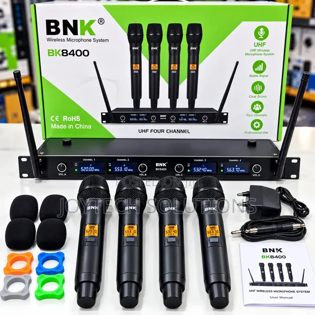 BNK BK8400 UHF 4-Channel Wireless Microphone System - 1
