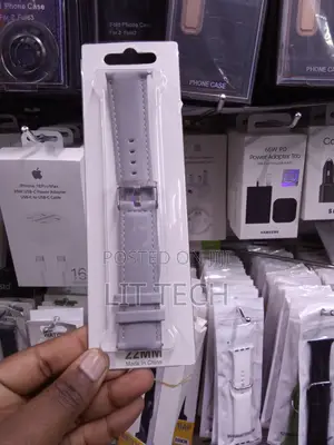 22mm Classic Leather Watch Strap - Light Grey