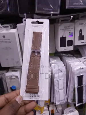 Kamba ya Saa ya Ngozi ya Kawaida 22mm - Kahawia Mwepesi/Khaki