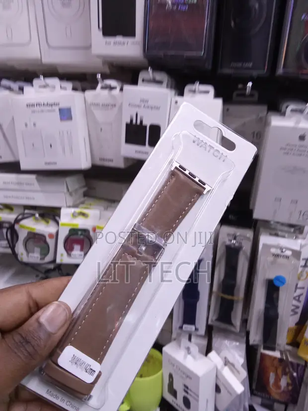 Mkanda wa Apple Watch wa Ngozi - Kahawia Mwepesi/Taupe - 38/40/41mm - 1