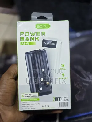 Boxu 20000mAh Fast Charging Power Bank with 4 Cables