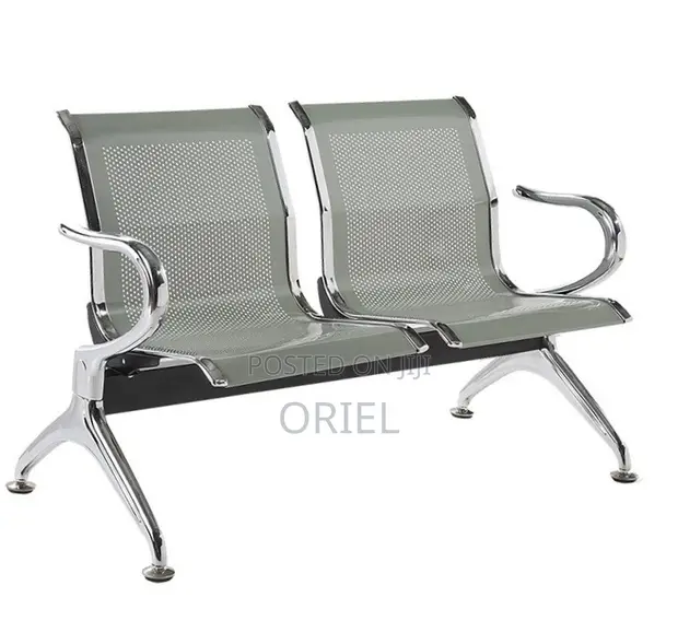 2-Seater Office Waiting Bench - White - 1