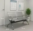 2-Seater Office Waiting Bench - White - 5