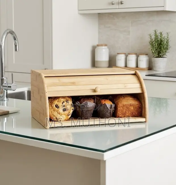 38x28x18cm Bamboo Bread Box - 1