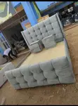 5x6 Grey Fully Upholstered Chester Bed with Sideboxes - 2