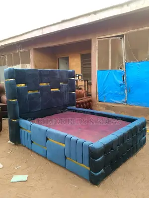 Kitanda cha Chester cha Block cha Solid Navy 5x6 - Kipya Kabisa