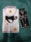 Set ya Shati Nyeupe, Suspenders Nyeusi & Bowtie kwa Watoto - 2