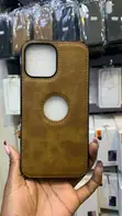 Premium Brown Faux Leather Case for iPhone 15 - 1