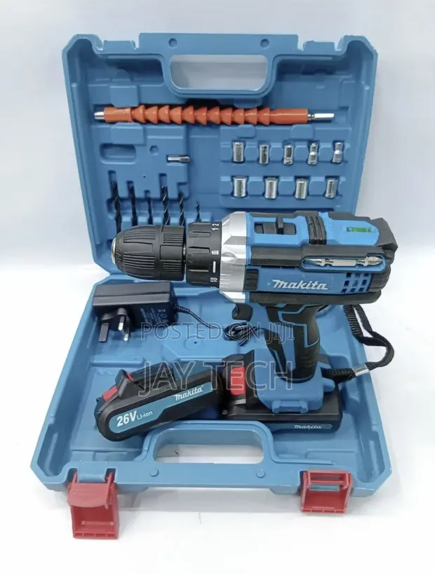 Heavy Duty Makita 26V Cordless Electric Drill Set - 1