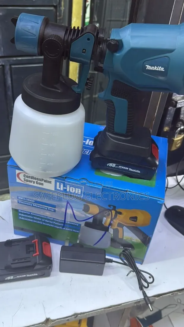 Makita 88Vf Cordless Paint Spray Gun Kit (2 Batteries + Charger) - 1