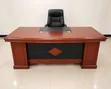 Executive Office Desk 1.4M - Mbao ya Mahogany na Leather Pad - 2