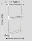H-Type Double Pole Stainless Steel Coat Rack - 2