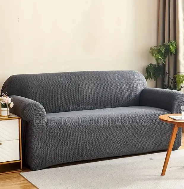 Grey Plain Sofa Covers - 1