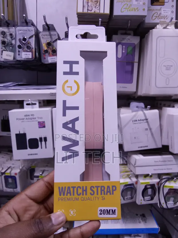 Premium Silicone Sport Loop Watch Strap - Pink - 20mm Universal - 1