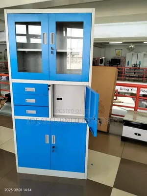 Blue File Cabinet with Safe - Brand New
