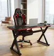 Modern Gaming Desk with LED Lights - Black - 3