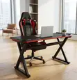 Modern Gaming Desk with LED Lights - Black - 4