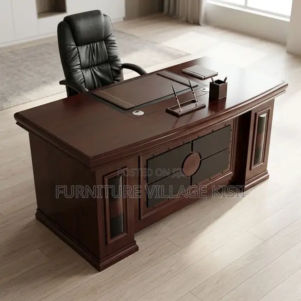 1.8m Mahogany Executive Office Desk - 1