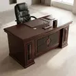 1.8m Mahogany Executive Office Desk - 1