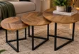 Seti ya Meza za Kahawa za Kisasa 3-in-1 - Wooden Finish - 2